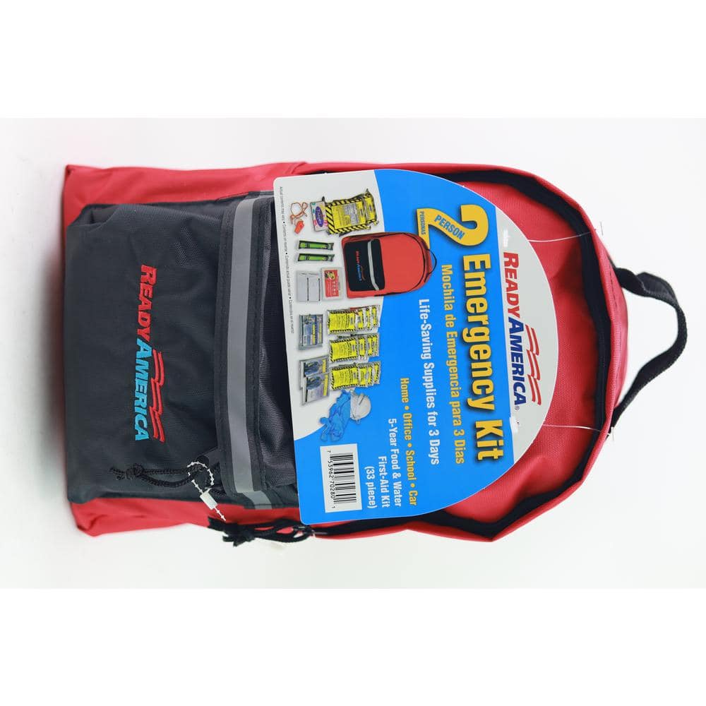 Ready America Red 2-Person 3-Day Emergency Survival Kit