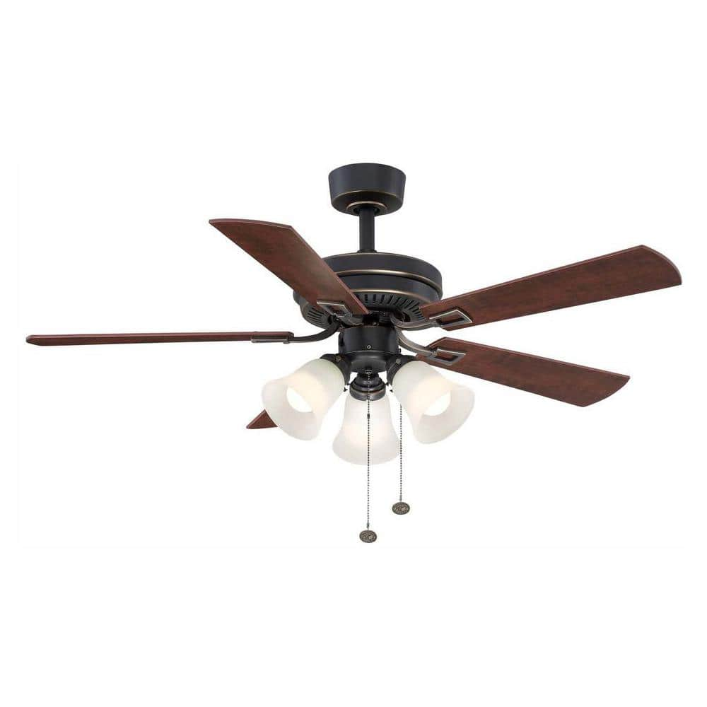 Hampton Bay Sinclair 44 In Led Indoor Tarnished Bronze Ceiling Fan With Light Kit Al958 Tb The Home Depot