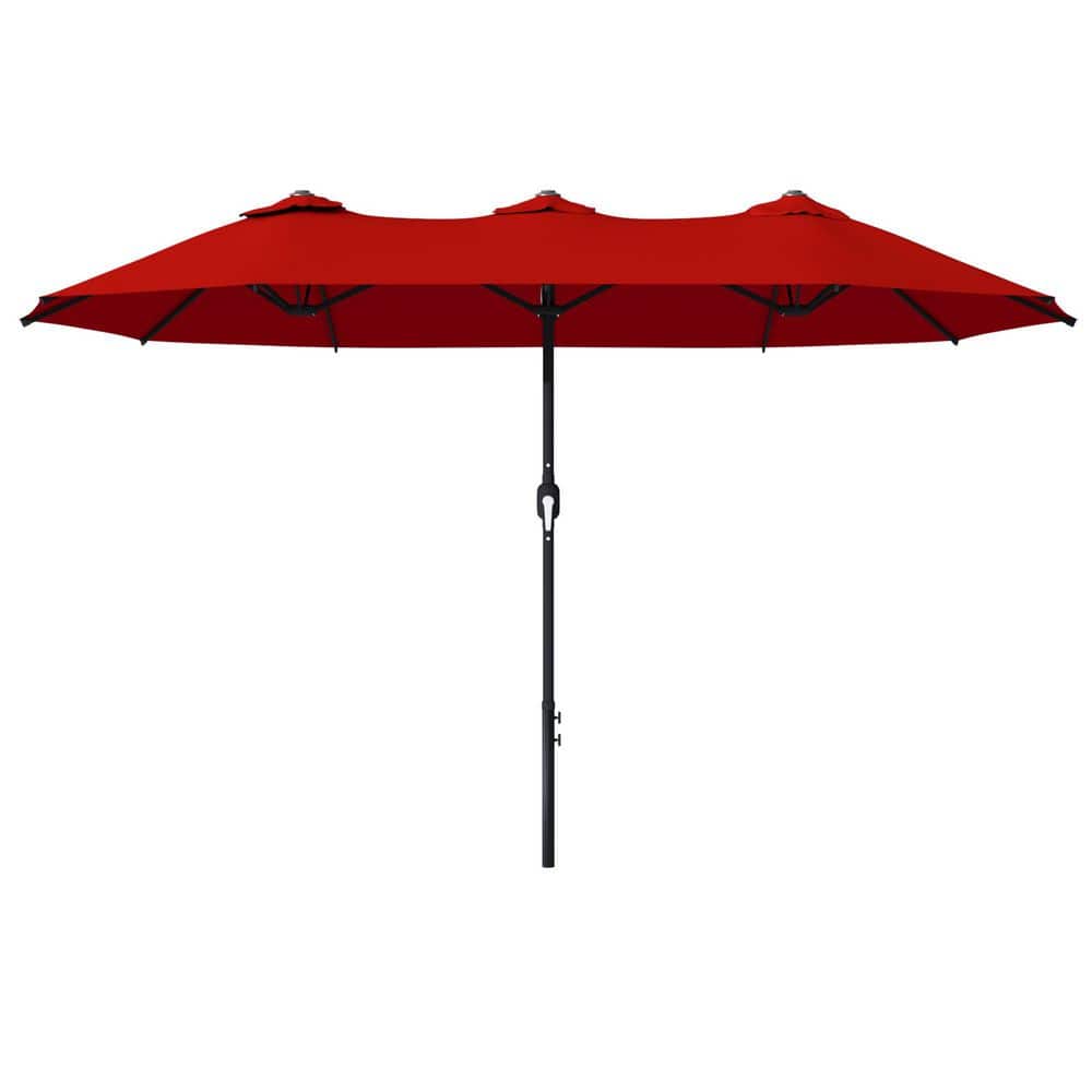 12.5 ft. x 6.6 ft. Market Double Sided Umbrella Outdoor Patio Umbrella Twin Umbrellas in Red price history on PriceWatchPro