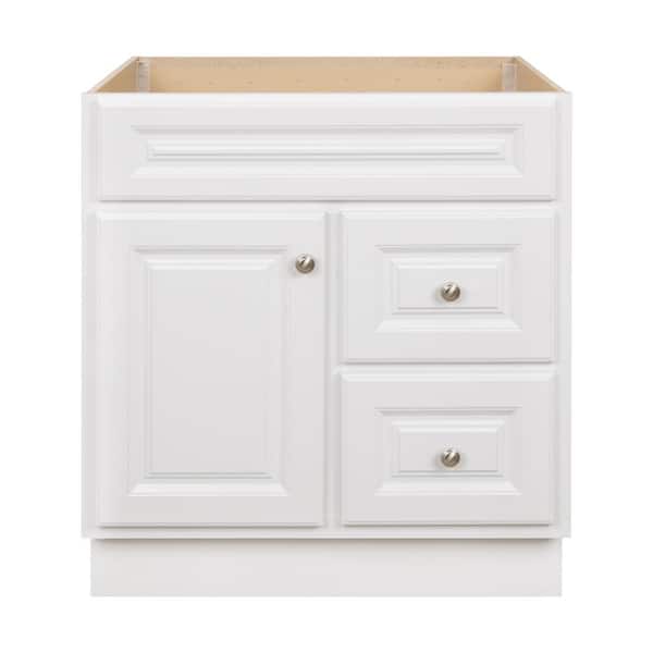Glacier Bay Hampton 30 in. W x 21 in. D x 33.5 in. H Bath Vanity Cabinet without Top in White