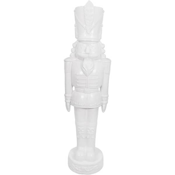 4 ft. Glossy White Resin Nutcracker Soldier Christmas Decoration