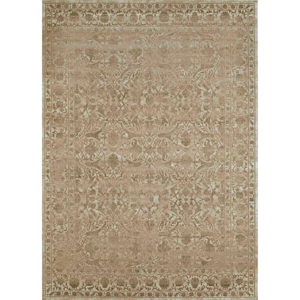 Unbranded Colosseo Bone 5 ft. x 7 ft. Traditional Oriental Vintage Area Rug