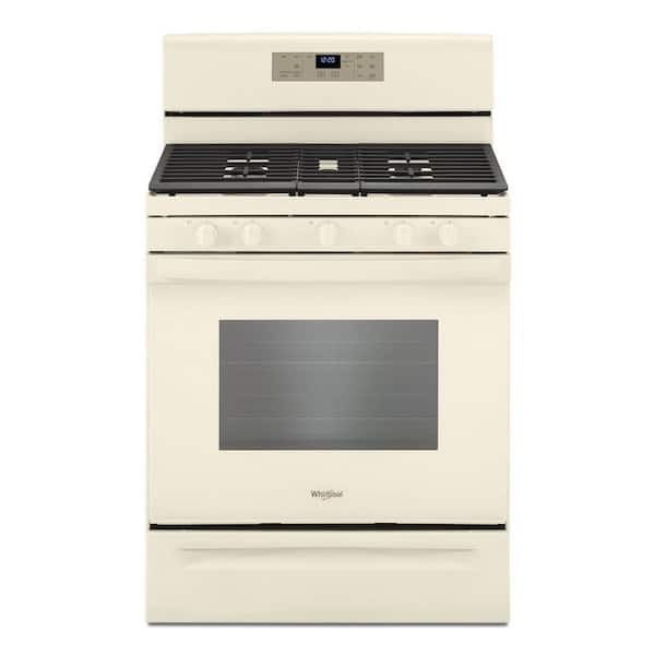 Whirlpool 5.0 cu. ft. Gas Range with Self Cleaning and Center Oval Burner in Biscuit