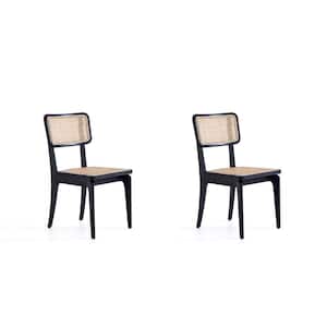 Giverny Black and Natural Cane Dining Side Chair (Set of 2)