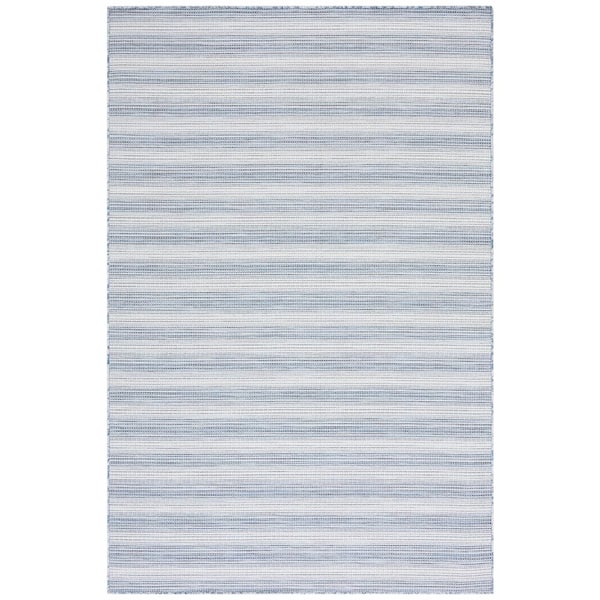 SAFAVIEH Hampton Blue 6 ft. x 10 ft. Faded Striped Indoor/Outdoor Area Rug