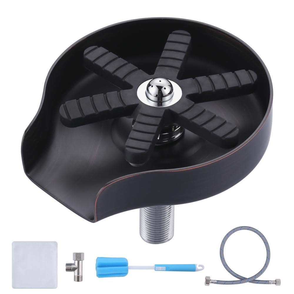 WOWOW 5 in. Metal Glass Rinser in Oil Rubbed Bronze K1001RB The Home Depot