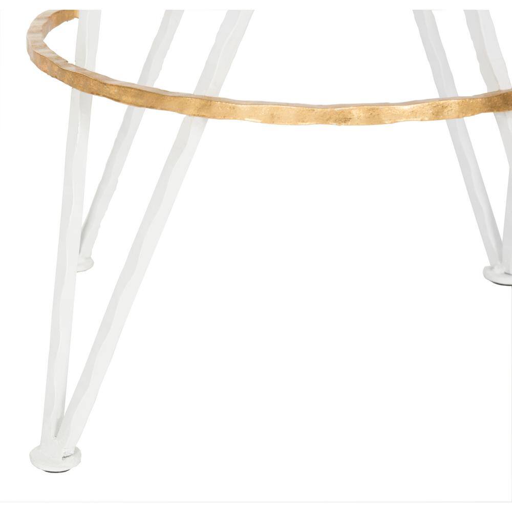 Hester 30" White and Gold Metal Bar Stool