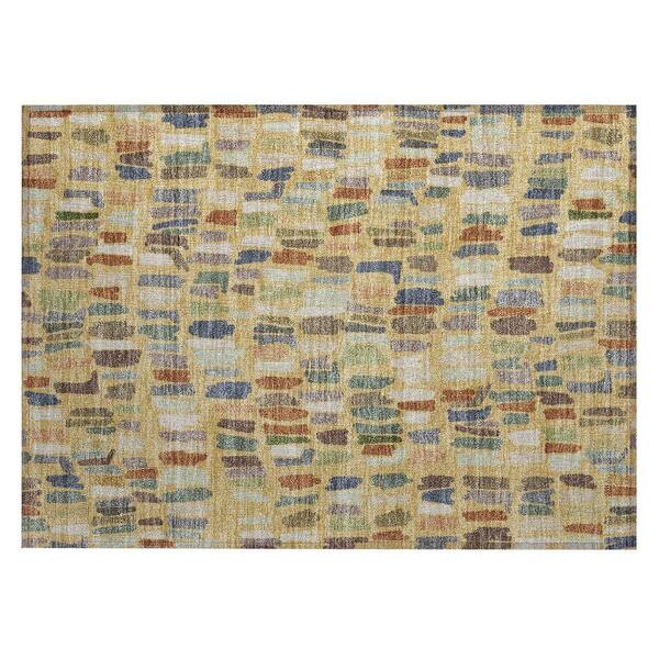 Chantille Machine Washable Indoor/Outdoor Abstract ACN2377 Gold 2 ft. x 3 ft. Accent Rug