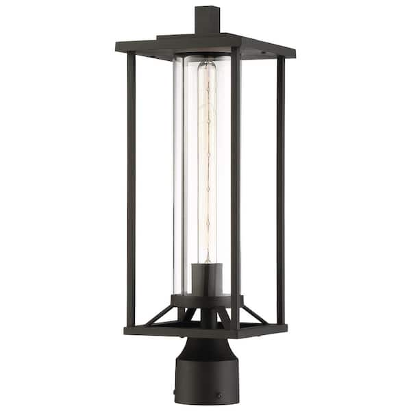 The Great Outdoors Trescott Black 1-Light Outdoor Post Light