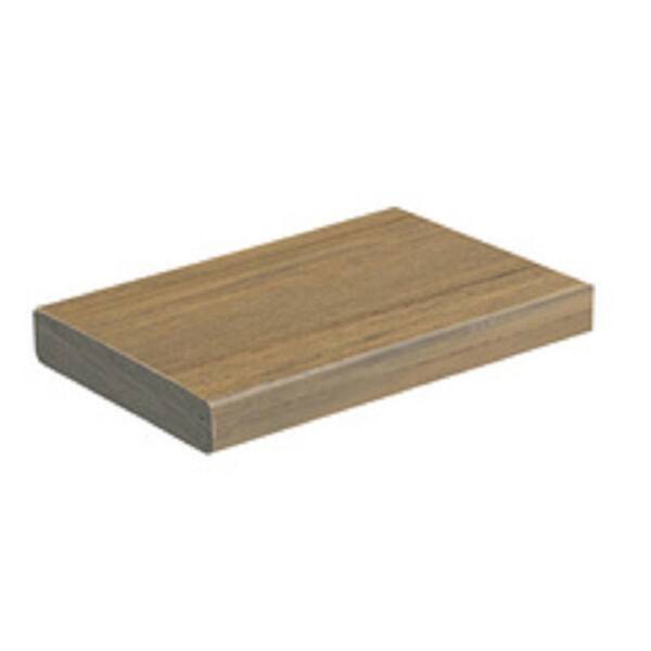 TimberTech Advanced PVC Harvest 1 in. x 6 in. x 1 ft. Square Brownstone PVC Sample (Actual: 1 in. x 5 1/2 in. x 1 ft)