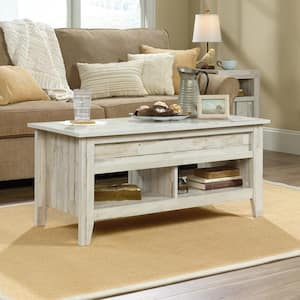 Dakota Pass 44 in. White Plank Large Rectangle Composite Coffee Table with Lift Top