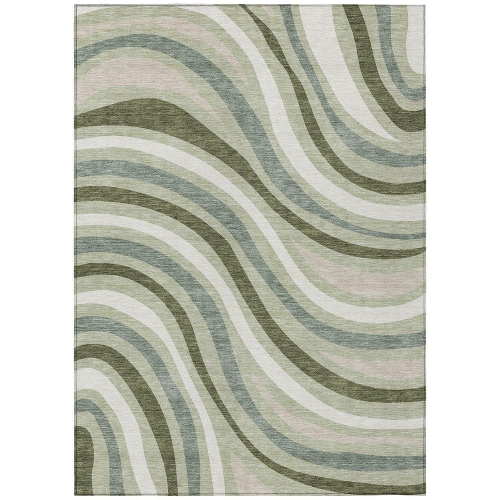 Chantille Machine Washable Indoor/Outdoor Abstract ACN2490 Sage 8 ft. x 10 ft. Area Rug price history on PriceWatchPro