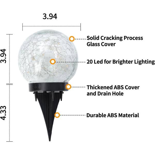 SOLPEX Solar Garden Lights – 3-Pack Multi-Color Changing Globe Spheres With Ground Pile, Waterproof & Rechargeable (8-10 Hours)