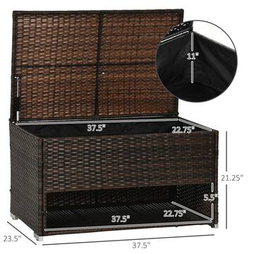 Unbranded 81 Gal. Outdoor Deck Box and Shoe Storage Deck Box-4