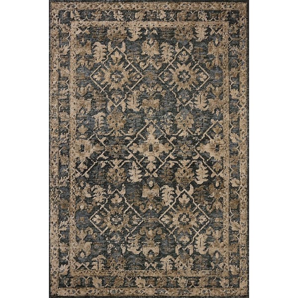 Percival Denim /Granite 9 ft. 3 in. x 13 ft. Traditional Area Rug