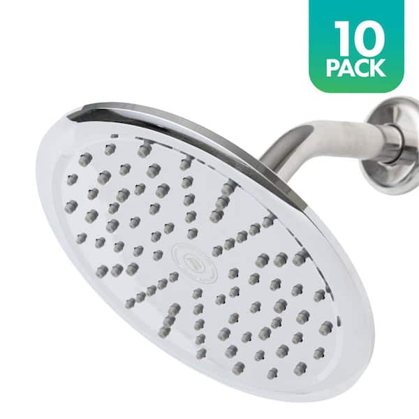 Niagara Conservation Rainfall Spa 1-Spray with 2 GPM 8 in. Wall Mount Adjustable Fixed Shower Head in Chrome, 10-Pack