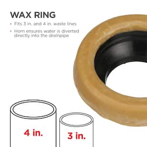 Johni-Ring 3 in. - 4 in. Standard Toilet Wax Ring with Plastic Horn and Brass Toilet Bolts