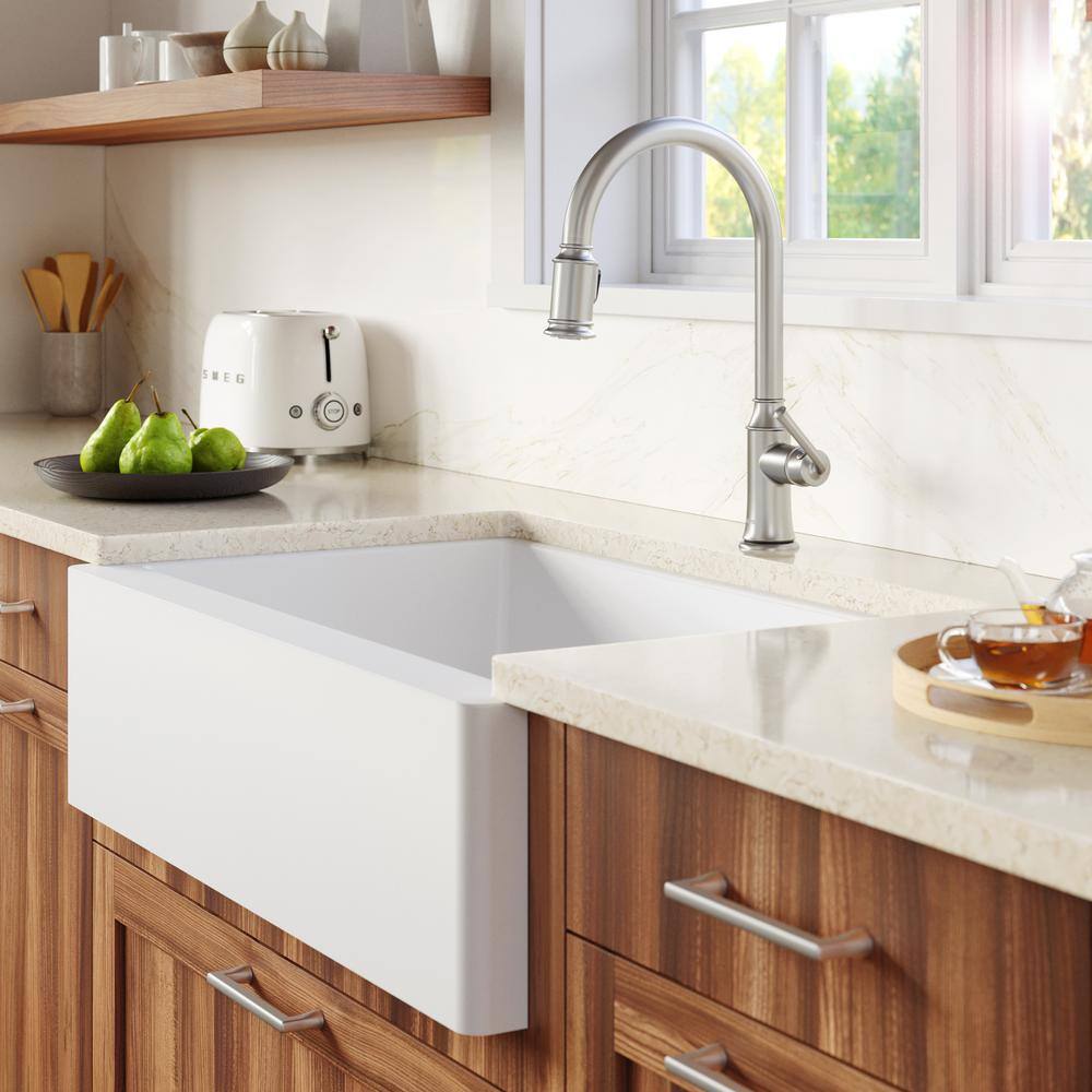 Auburn Stainless Steel Single Handle Pull Down Kitchen Faucet