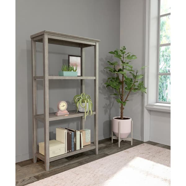 Newridge Home Goods 5010 166 3 Tier Tall Wooden Bookcase Washed Grey, Coda 6 Shelf Bookcase Dimensions