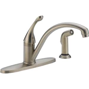 Collins Single-Handle Standard Kitchen Faucet with Side Sprayer in Stainless