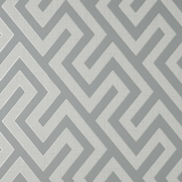 Fine Decor Meander Light Grey Geo Non-pasted Vinyl Matte Wallpaper 