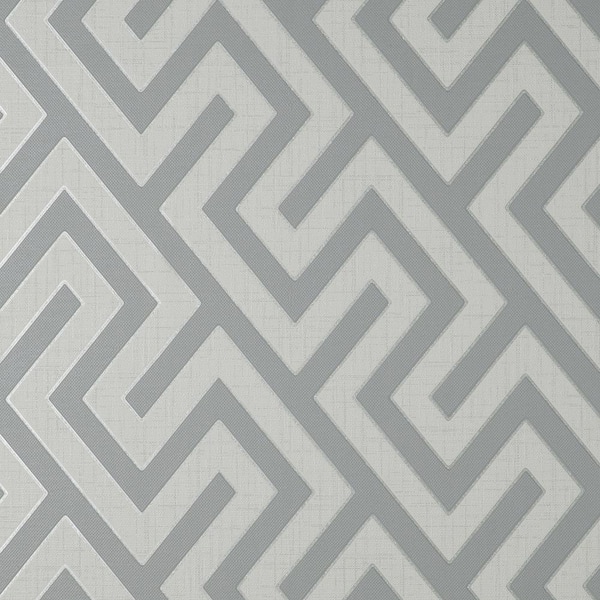 Fine Decor Meander Light Grey Geo Non-Pasted Vinyl Matte Wallpaper Sample