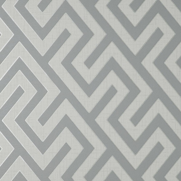 Fine Decor Meander Light Grey Geo Non-Pasted Vinyl Matte Wallpaper Sample