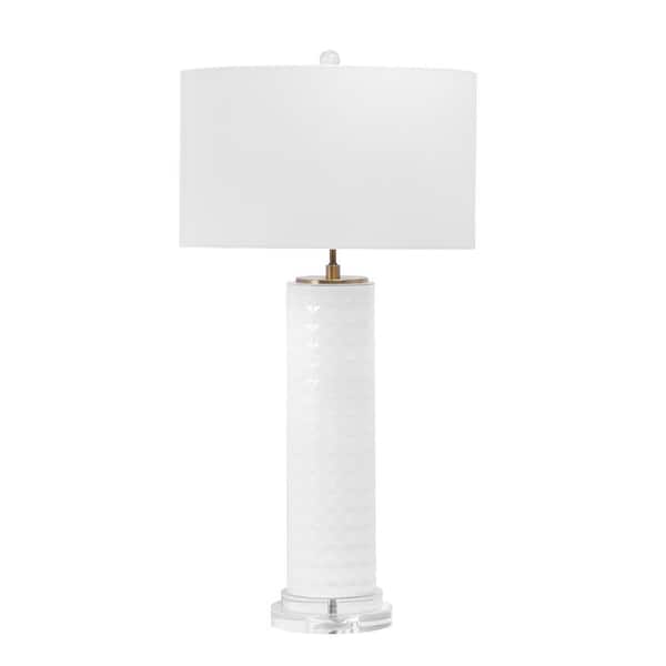 Nuloom Verona 31 In White Glass, Tall Table Lamps Contemporary
