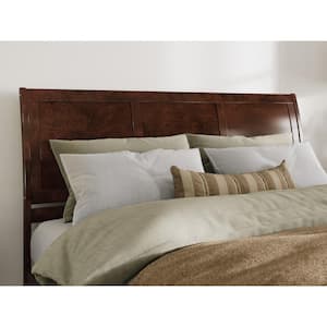 Portland Walnut Solid Wood King Headboard with Attachable Turbo USB Device Charger