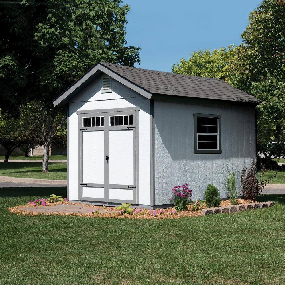 Beachwood 10' x 12' Beige Wood Storage Shed with Windows