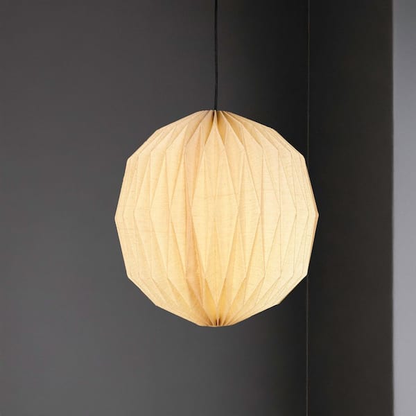 Vaughn 15.75 in. Modern Vintage Orb Honeycomb Shade LED Pendant Light, Natural