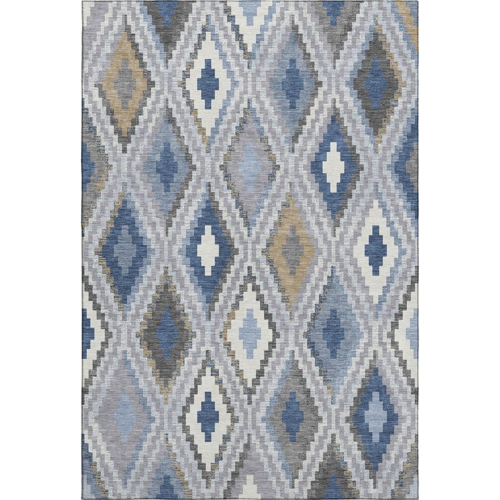 Mayfield Premium Machine Washable Abstract AMF2331 Denim 9 ft. x 12 ft. Area Rug price history on PriceWatchPro