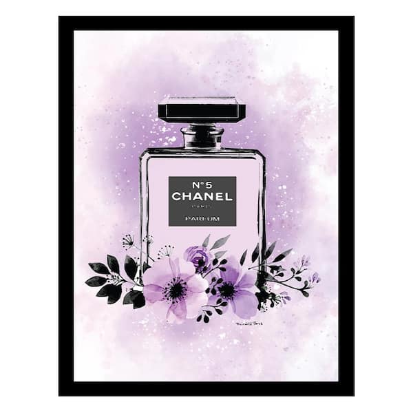 VENICE BEACH Collections Fashion Floral Glam Perfume Bottle by Fairchild Paris 1 Piece Framed Graphic Print 18 in. x 14 in.