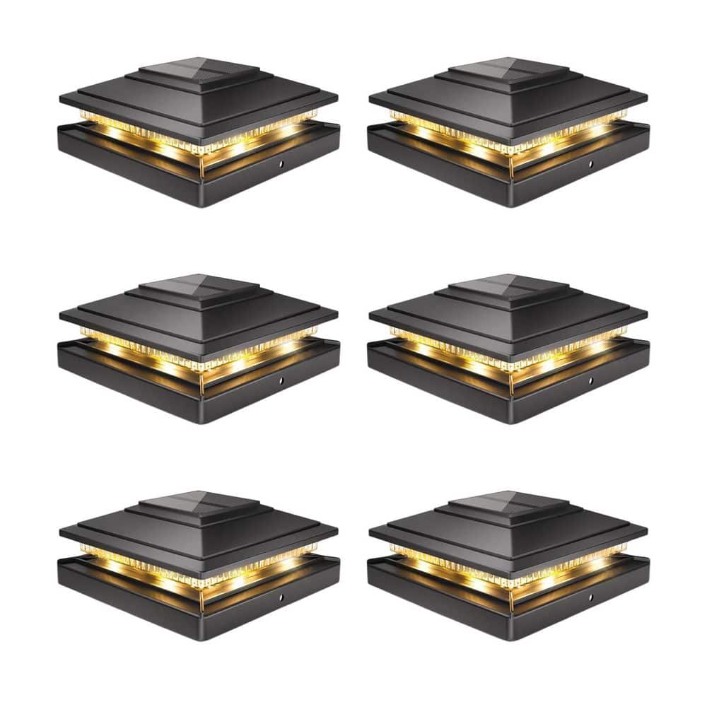 6 Pack Outdoor Waterproof Solar Fence Post Lights 4 x 4 5 x 5 6 x 6 Wood Vinyl Posts Black Dual Color Modes price history on PriceWatchPro