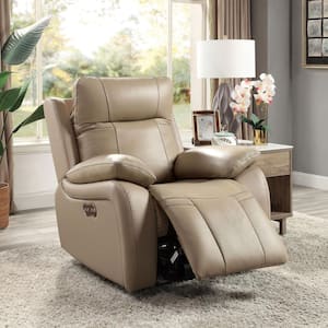 Grants Light Brown Leather Power Recliner