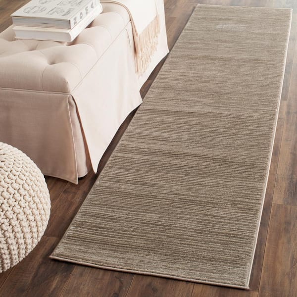 Vision 2 ft. x 20 ft. Light Brown Solid Color Runner Rug