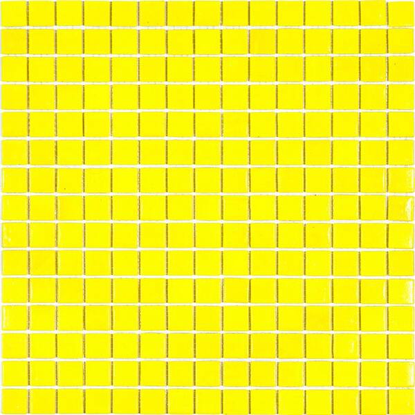 Apollo Tile Dune 4 in. x 6 in. Glossy Yellow Glass Mosaic Uniform square Wall and Floor Sample Tile (0.13 sq. ft./Piece) (1-Pack)