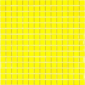 Dune Glossy Yellow 12 in. x 12 in. Glass Mosaic Wall and Floor Tile (20 sq. ft./case) (20-pack)