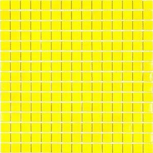 Dune 4 in. x 6 in. Glossy Yellow Glass Mosaic Uniform square Wall and Floor Sample Tile (0.13 sq. ft./Piece) (1-Pack)