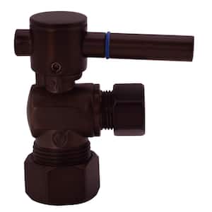 5/8 in. IPS x 3/8 in. O.D. Compression Outlet Angle Stop with 1/4-Turn Lever Handle, Oil Rubbed Bronze