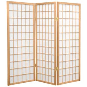 4 ft. Short Window Pane Shoji Screen - Natural - 3 Panels
