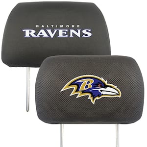 NFL Baltimore Ravens Black Embroidered Head Rest Cover Set (2-Piece)