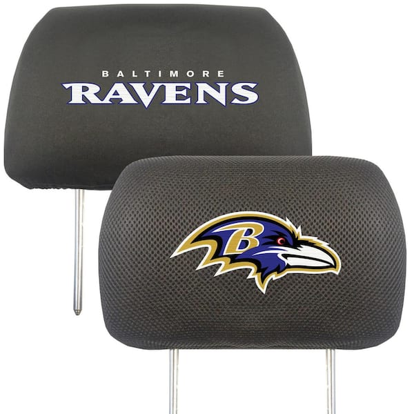 FANMATS NFL Baltimore Ravens Black Embroidered Head Rest Cover Set  (2-Piece) 12490 - The Home Depot