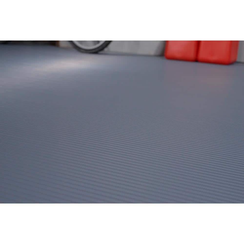 G-Floor 7.5' x 17' Ribbed Slate Grey Vinyl Garage Flooring