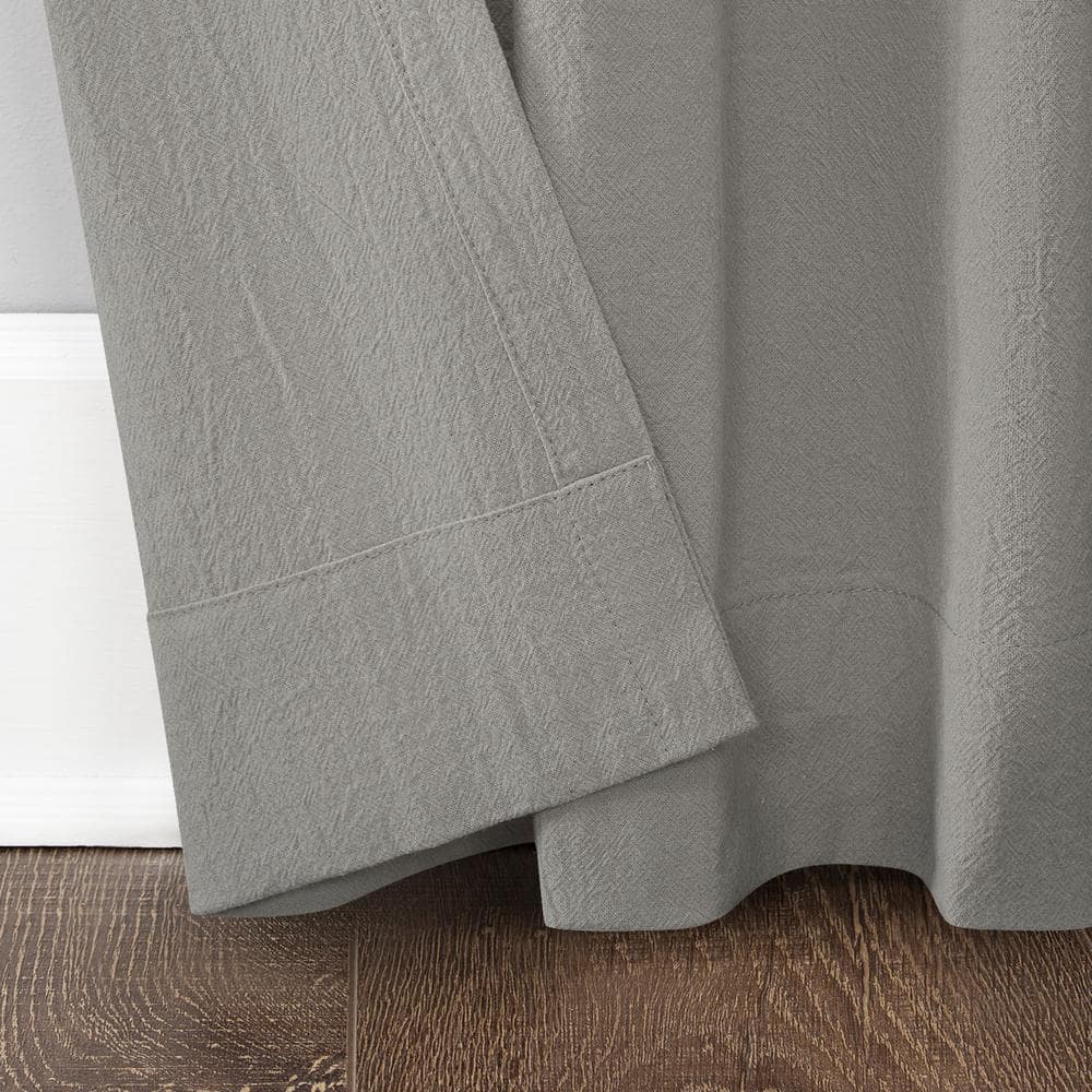 Silver Light Filtering Cotton Tab Top Panel Curtains