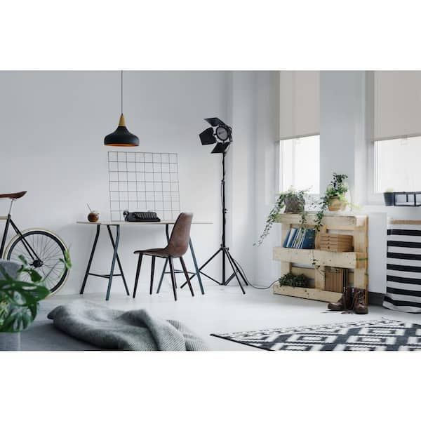 Cut-to-Size 61.5 in. W x 73 in. L Cream Cordless Solar Screen Roller Shade