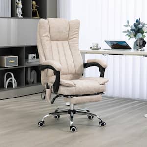 Microfiber Adjustable Height Ergonomic Office Chair in Coffee with Arms