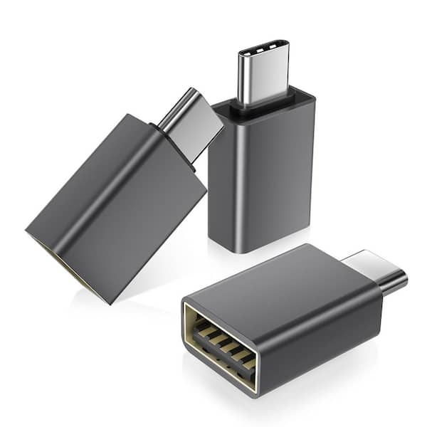 phyfalip 3-Pack USB Converter with USB C to USB, USBC Male to USB A Female, Type C Thunderbolt 4-5 Converter