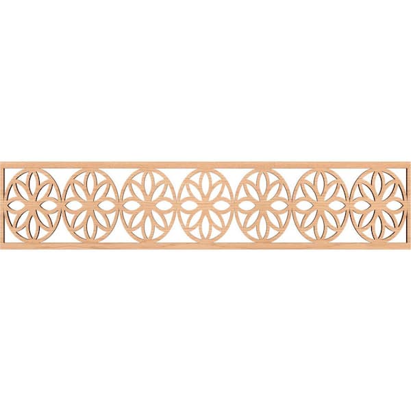 Ekena Millwork Blume Fretwork 0.375 in. D x 46.75 in. W x 10 in. L Hickory Wood Panel Moulding
