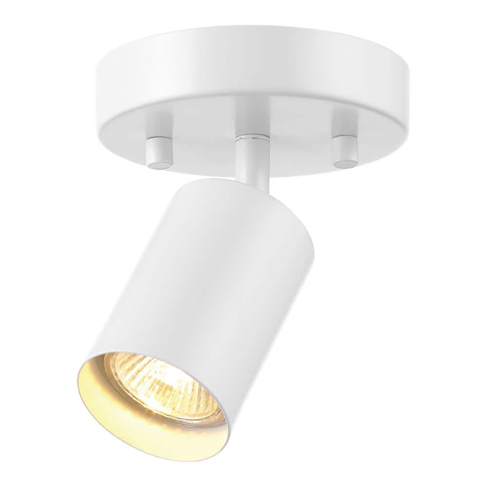 Pratt 4.8 in. 1-Light Matte White Fixed Track Lighting Spotlight
